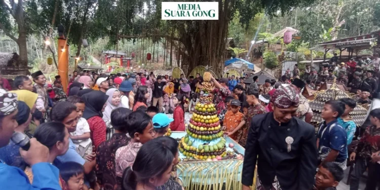 Serunya Bersih-Bersih Dusun Arjomulyo, 1001 Tumpeng Diarak ke Waterfall Tanaka (Media Suaragong)