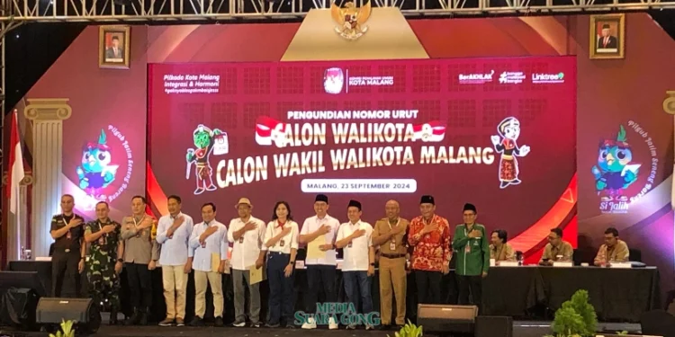 Pengundian Nomor Urut Calon Walikota Malang Diramaikan Sorakan Pendukung (Media Suaragong)