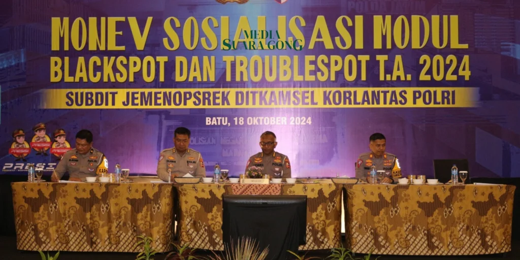 Korlantas Polri dan Satlantas Polres Batu Gelar Monev Sosialisasi Modul Blackspot & Trouble Spot TA 2024